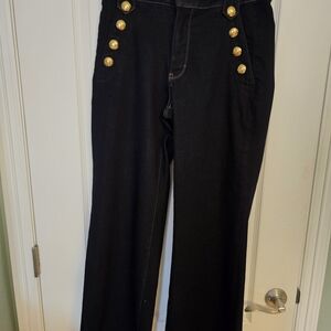 White House Black Market Black Jeans with Gold Buttons